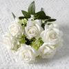 Ramo de rosas artificiales de 7 cabezas con forma de esquina de terciopelo Mei Aisha, flores falsas para bodas, hogar, decoración de San Valentín