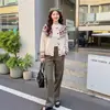 Estilo suave toma real de suéter jacquard floral Fair Isle, tejido suave y acogedor, cárdigan pullover para mujer, abrigo superior de otoño e invierno