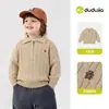 100% AlgodãoSuéter Infantil Dudu, Tricô de Outono para Meninos, Blusa para Meninas, Roupa Infantil para Bebês