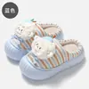 Lindas pantuflas de algodón de corderito para mujer, pantuflas de algodón cálidas para interior en invierno, pantuflas de algodón con suela gruesa antideslizante para dormitorio de mujer, venta al por mayor