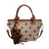 Bolso bandolera pequeño cuadrado de bloqueo de color de lunares muy elegante, otoño 2026, bolso de hombro único, bolso tipo cubo para debajo del brazo