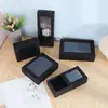 Caja de Ventana y Cajón de Amazon Bolsa para Empaque de Regalo Navideño Caja de Regalo Desplegable Caja de Papel Kraft de Color Sólido Simple