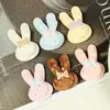 Accesorios infantiles semiacabados de felpa con lentejuelas de cabeza de conejo para DIY, tela de lazo, aplique de conejo, accesorios de decoración para zapatos y sombreros