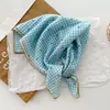 Pañuelo Cuadrado Floral Vintage Estilo Japonés Versátil Primavera y Verano Artístico Fresco Pequeño Pañuelo de Algodón Pañuelo Decorativo Delgado de Seda para Mujer