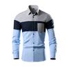 Camisa de manga larga con costuras casuales de moda para hombre, nueva primavera y verano 2024, camisa japonesa vintage a juego con colores