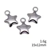 Pingente de Estrela Prata Antiga 15x12mm 1.6g Zakka Pequenos Acessórios de Pingente