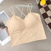 2022 Primavera y Verano Nuevo Hielo Seda Hermosa Espalda Envuelta Pecho Estilo Francés con Almohadilla para el Pecho Chica Caliente Ropa Exterior Tubo Interior Superior Ropa Interior