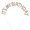 Festa de Aniversário Transfronteiriça Faixa de Cabeça com Strass É Meu Aniversário Faixa de Cabeça com Letra Nova para Meninas Acessórios Yiwu