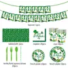 Nueva calle transfronteriza. Decoraciones para Fiesta de Vacaciones Temáticas del Día de San Patricio Servilletas de Papel Desechables, Platos de Papel, Vasos de Papel y Vajilla