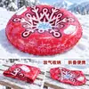 Brinquedo inflável de círculo de esqui personalizado em pequena escala 96cm alça dupla base vermelha floco de neve impressão fácil de guardar círculo de esqui