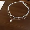Colar Dupla Camada Estrela Pérola Zircônia Super Brilhante, Estilo Doce, Corrente de Clavícula Exquisite, Corrente de Pescoço de Alta Qualidade, Elegante e Versátil para Mulheres