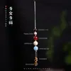 Colgante de Ocho Cuentas Estilo Templo Jade Blanco Bodhi Ojo de Tigre Adorno Colgante para Coche Llavero Accesorios para Teléfono Mochila Venta al por Mayor