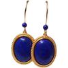Aretes de lapislázuli para mujer estilo frío gancho para la oreja aretes retro estilo Hong Kong de moda aretes de plata esterlina temperamento cortos