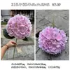Flor de Hortensia Púrpura Artificial Fabricante de Comercio Exterior 216 Piezas Hortensia Grande de Cabeza Única 3D Pasillo de Boda Decoración Suave Flores Artificiales Mayoreo