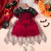 Vestido de Fiesta de Halloween para Niñas Transfronterizo Malla Morada y Amarilla Vestido de Pasteles de Manga Corta con Chal Vestido de Princesa