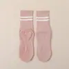 Meias Profissionais Esportivas de Fitness para Yoga, Meias Respiráveis de Cano Médio para Primavera e Verão, Meias de Pilates com Suporte Antiderrapante de Silicone Absorvente de Choque