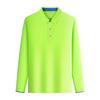 Polo de Manga Comprida com Lapela Clássico de Secagem Rápida 180g Top Cor Pura Diário Casual Esportivo Camiseta Suporta Estampa