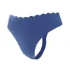 Pantaletas Europeas y Americanas Sin Costuras Transfronterizas para Mujer, Color Sólido, Huecos, Cintura Ondulada Baja, Sexy Adhesivas para Mujer