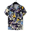 2026 Verano Nuevo Estilo de Comercio Exterior Camisa Casual de Manga Corta con Estampado 3D para Hombre Estilo Hawaiano Camisa de Cuello Cubano para Hombre