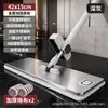 Mopa de panel grande de acero inoxidable de 42 cm para uso tanto húmedo como seco, sin manos, mopa plana perezosa para uso doméstico