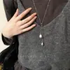 Collar de Gota de Agua con Tirador Estilo Ins Coreano para Mujer 2025 Nuevo Cadena de Suéter de Gama Alta Diseño de Nicho Accesorios Largos
