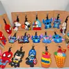 Etiqueta de equipaje con colgante de goma suave de PVC de pastel de dibujos animados Stitch Spider-Man decoración de bolsa de equipaje etiqueta de nombre de identificación