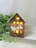 Casa de Navidad de Contrachapado de Madera Iluminación LED Corte de Contrachapado Artesanías Ensambladas Luces Decorativas de Contrachapado Navideño
