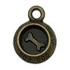 Colgante de aleación verde antigua con forma de cachorro de Amazon, accesorio para pulsera y collar.