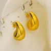 Pendientes Redondos Gruesos Huecos con Forma de Gota de Agua Transfronterizos Europeos y Americanos para Mujer, Pendientes Versátiles de Gama Alta de Nicho, Fabricante, Venta al por Mayor