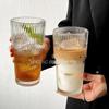 Vaso de Bambú a Rayas Verticales, Vaso para Café con Popote de Vidrio, Vaso para Beber Doble de Aspecto Elegante, Vaso para Regalo, Vaso Ins Feng Shui