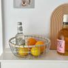 Cesta de almacenamiento de hierro para artículos de escritorio estilo pastoral, tejida a mano, cesta de frutas, cesta de almacenamiento, cesta para exhibir pan y bocadillos