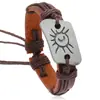 Pulseira de Couro Trançado Vintage Simples Feita à Mão, Pulseira Tendência Criativa Estilo Europeu e Americano