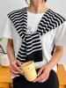 Xale Listrado Fashion para Mulheres, Capa com Nó Tendência, Estilo Coreano Versátil para Primavera, Outono e Salas com Ar Condicionado no Verão