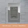 Tomada de Parede 3 Posições Cinza Vidro Tipo 118 Padrão Brasileiro 20A com Porta USB + Tipo C Painel Embutido