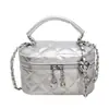 Bolsa de um ombro de alta qualidade, estilosa, moderna e da moda para mulheres, bolsa transversal versátil, bolsa caixa com alça de corrente acolchoada em losangos