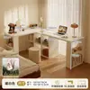 Mesa de Esquina Escritorio Retráctil Librero Integrado Escritorio de Oficina Sencillo Banco de Trabajo Mesita de Noche para Habitación de Niñas Mesa de Computadora