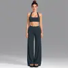Conjunto de Sujetador Deportivo Cruzado con Cuello Halter para Mujer con Almohadillas en el Pecho, Hermoso Diseño en la Espalda, Conjunto de Dos Piezas para Yoga Fitness Pilates
