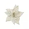 Decoraciones para árbol de Navidad, flores artificiales, accesorios para corona de Navidad, flores artificiales de Navidad con borde dorado, reuniones festivas, flores artificiales de Navidad