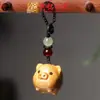 Sândalo Dourado Nova Versão dos Doze Signos do Zodíaco Pingente para Celular Pingente de Madeira para Bolsa Chaveiro Argola Lembrancinha