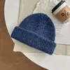 Gorro de lana tejido estilo coreano, cálido y adecuado tanto para hombres como para mujeres, perfecto para la moda urbana de otoño e invierno, diseño retro, color liso, y hace que la cara se vea más pequeña