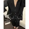 Pijama de Satén de Seda Helada Jacquard Corazón Francés para Mujer Primavera y Otoño Nuevo Encaje Mangas Largas Pantalones Conjunto de Ropa para el Hogar