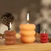Molde Redondo de Apilamiento de Tres Capas con Superficie de Espejo de Resina DIY de Amapola, Molde de Silicona Simple de Círculo Estilo Ins para Velas de Yeso