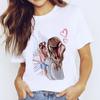 Comércio Exterior Roupas Femininas Europeias e Americanas Tema Dia das Mães Kawaii Camiseta de Manga Curta Top Feminino Casual Estampado