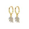 Pendientes de Plata de Ley S925 Hojas de Nicho Incrustados con Diamantes Plata de Alto Sentido Ins Caballo Ojo de Caballo Joyería para Oreja Micro Venta al por Mayor