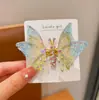 Grampo de Cabelo Borboleta com Strass, Presilha Móvel, Lindo Acessório de Cabelo Infantil de Luxo, Decoração de Pérolas