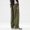 Mono de invierno con forro polar para hombre, marca de moda, holgado, recto, otoño e invierno 2024, nuevo pantalón largo informal americano para niño.
