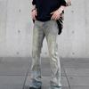 Jeans Rasgado Lavado Primavera e Outono Masculino Reto High Street Nacional Tendência Calças High Street Marca Tendência Estilo Americano Calças Retrô
