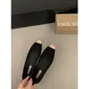Sapatos Baixos Metalizados Quadrados Estilo Francês para Mulheres, Novo Modelo Primavera 2025, Mocassins Elegantes Versáteis de Salto Baixo