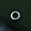Anel Fechado Retro de Prata de Lei S925 Prata Tailandesa Círculo de Nuvem Auspiciosa Anel de Corrida Acessórios para Pulseira Colar Pendente de Corda Trançada DIY