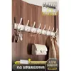 Perchero de Ropa Montado en la Pared Detrás de la Puerta, Adhesivo Fuerte, Resistente, Sin Taladro, Fila de Ganchos para Ropa de Baño